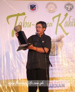 Tabu-an organizer Chef Rafael 'Tibong' Jardeleza II during the awarding ceremony