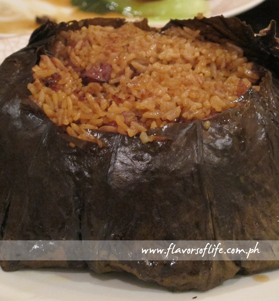 Fried Rice with Chinese Sausage in Lotus Leaf