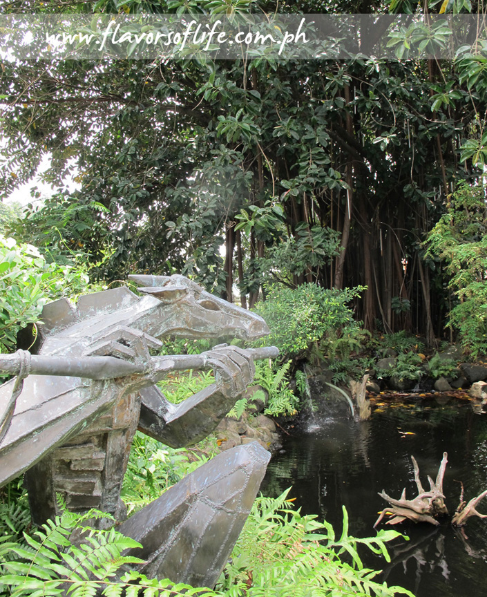 'Tikbalang' sculpture by the pond at Bale Dutung