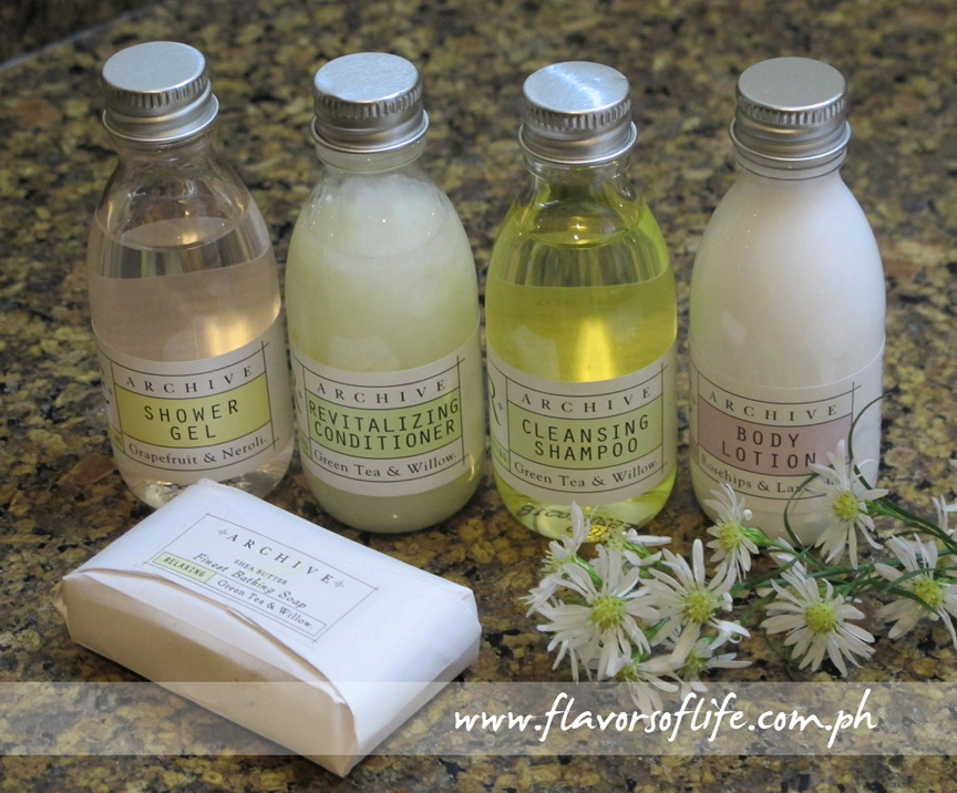 The bathroom comes with exquisite Archive toiletries