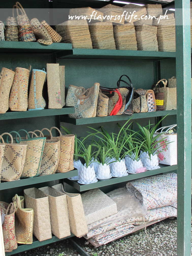 Items made from recycled materials on display at the Zero Waste Model at the rooftop