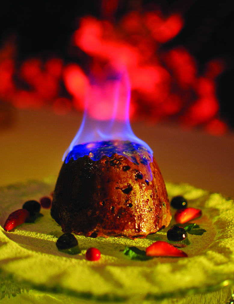 Traditional Plum Pudding with Brandy Butter and Vanilla Sauce (InterContinental Manila)
