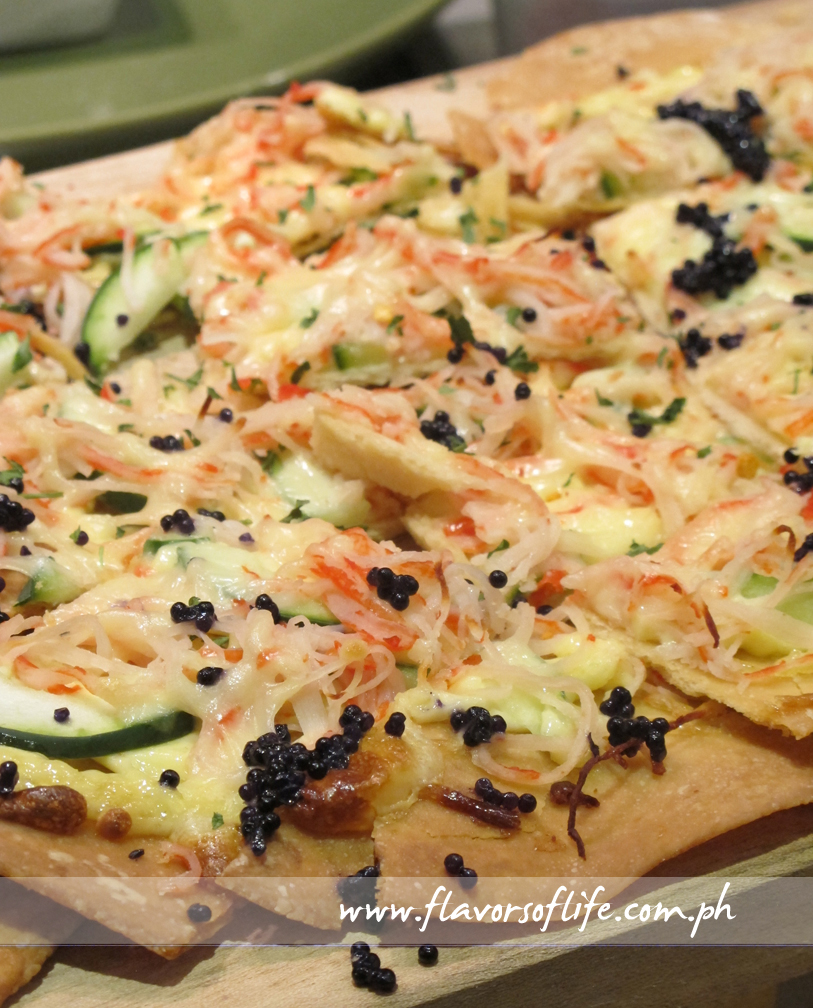 Cold Kani & Cucumber Pizza (Epicurious)