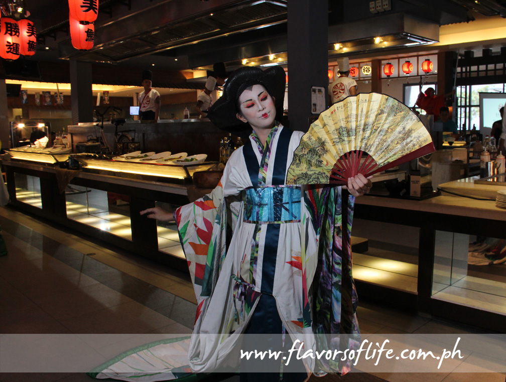 Costumed artists play a role in the theater performances at Banzai