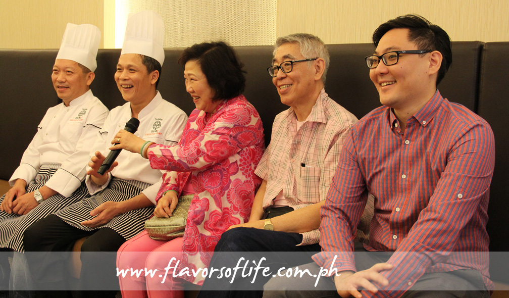 Tim Ho Wan's executive chefs Leung Faikung and Mak Kwai Pui with Reggie Chua, interpreter; Robert Chua, uncle of Brian Chua; and Brian Chua, franchise head and head director of Tim Ho Wan Singapore