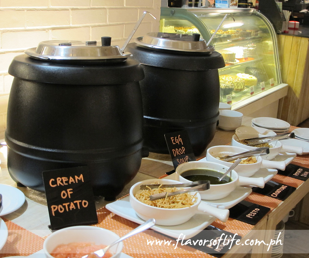 The Soup and Salad Buffet's soup station