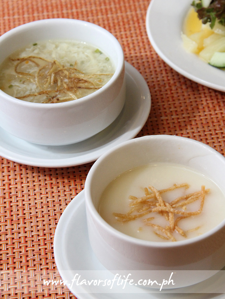 Egg Drop Soup and Cream of Potato Soup 