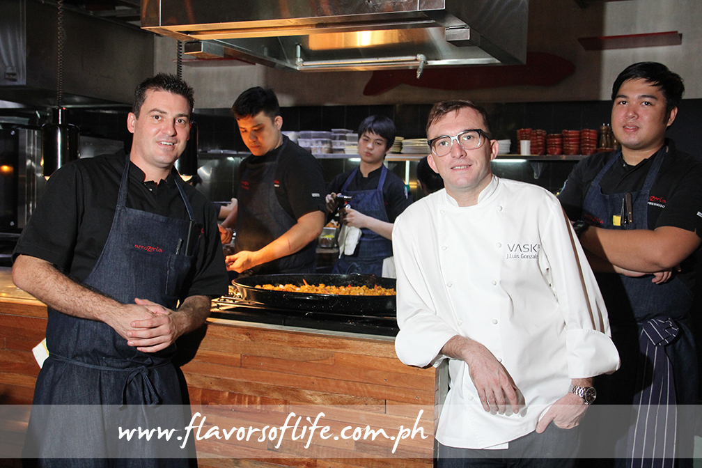 Chefs Ian Saiz, Jose Luis 'Chele' Gonzalez and Keith Fresnido run the kitchen at Arrozeria