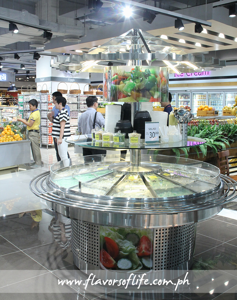 The salad bar offers a variety of prepared salads and you can also make your own