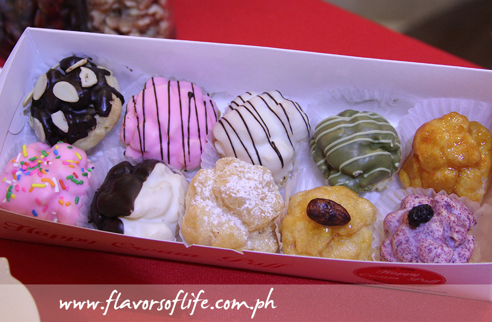 Happy Cream Puff's assorted flavors of gourmet cream puffs