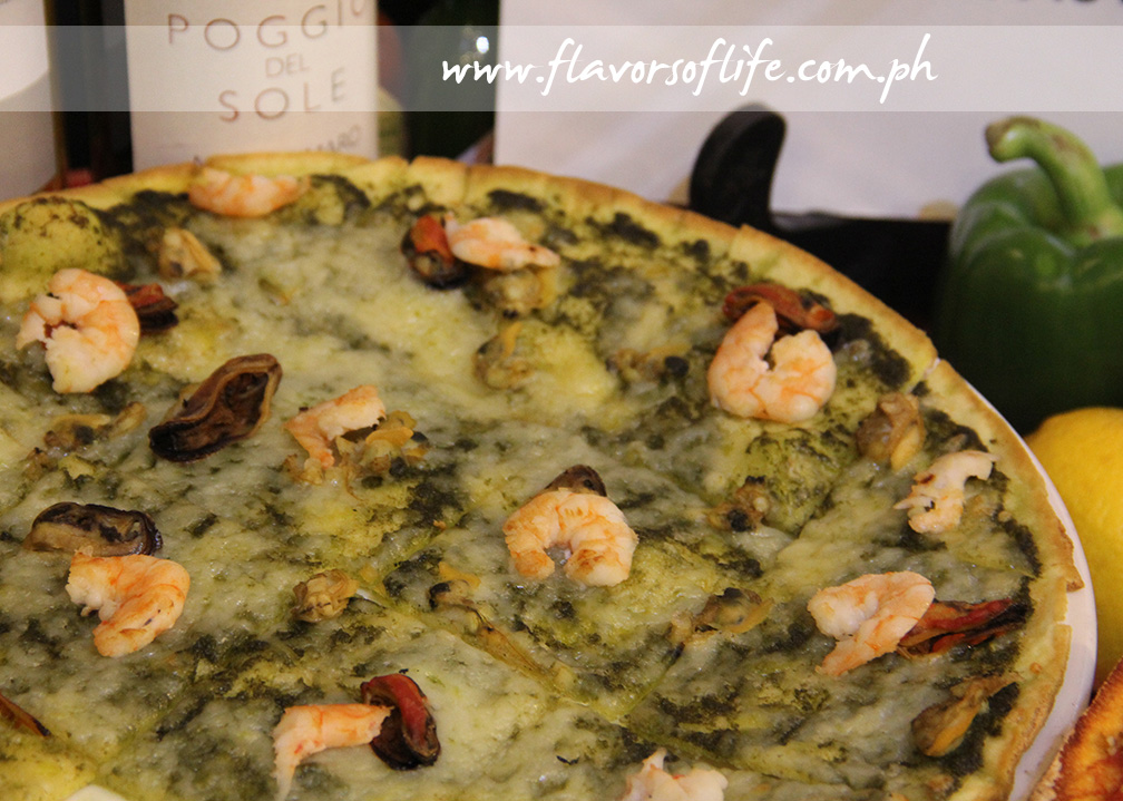 Pasto's Bianca Pasta has a pesto base and assorted seafood toppings