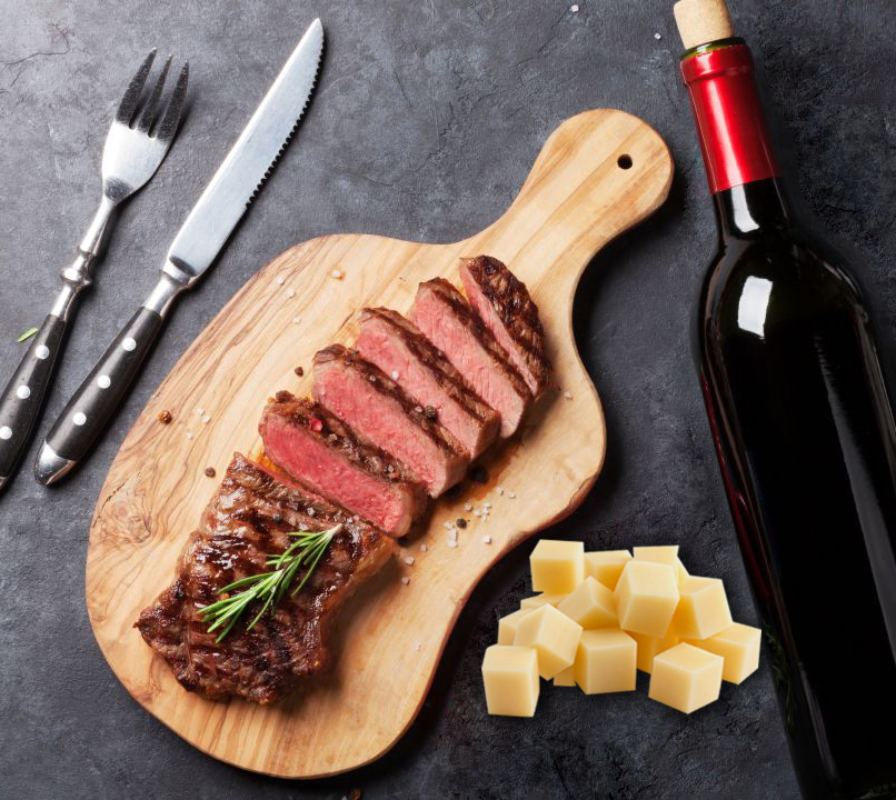 It is steak, wine and cheese at Epicurious this Valentine