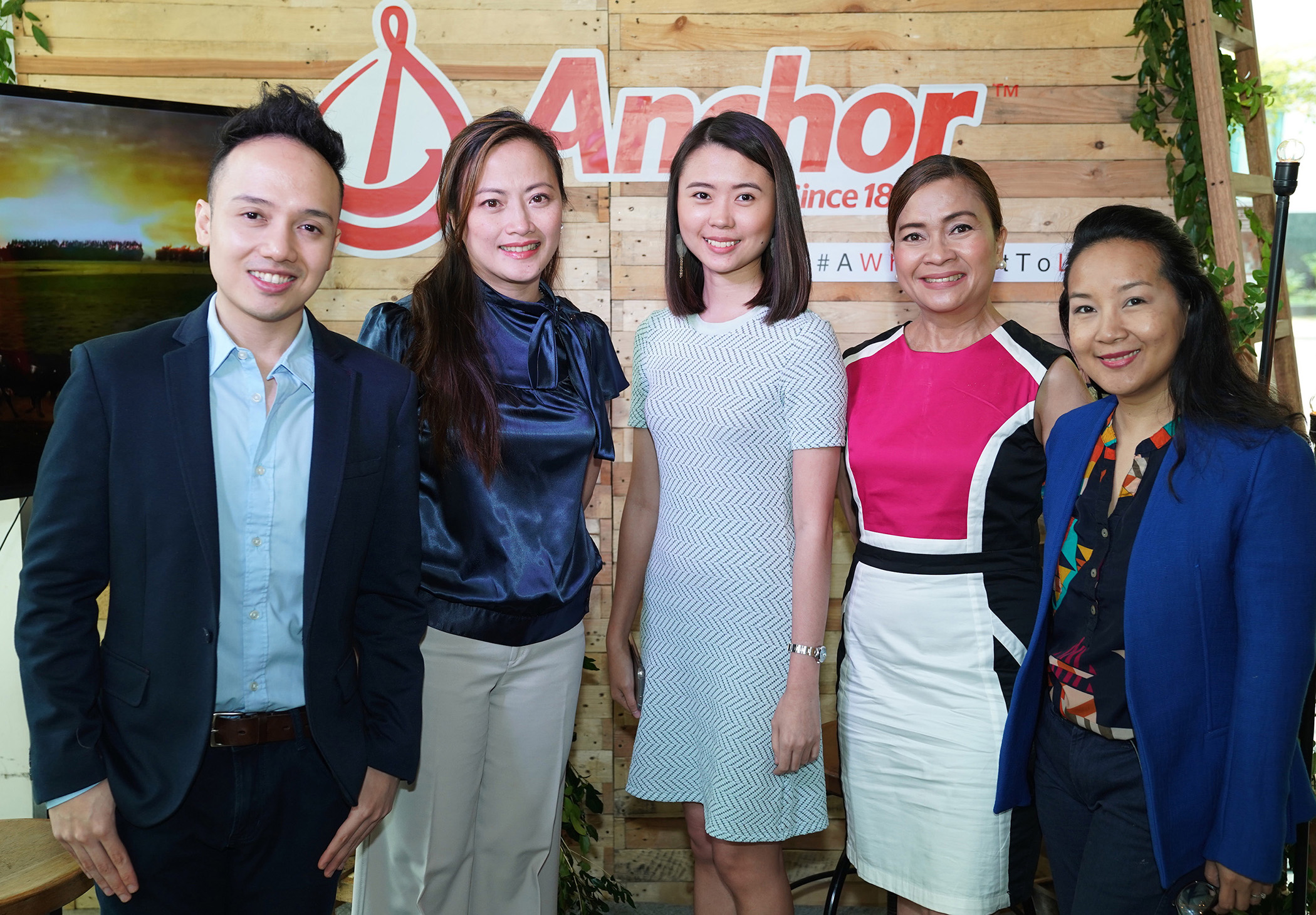 Fonterra Brands Philippines Inc.'s senior brand manager Chio Cebrero, marketing director Jasmin Magsajo, brand manager Rica Mateo, nutrition manager JV Salamat, and marketing consultant Katz Lobregat-Enriquez